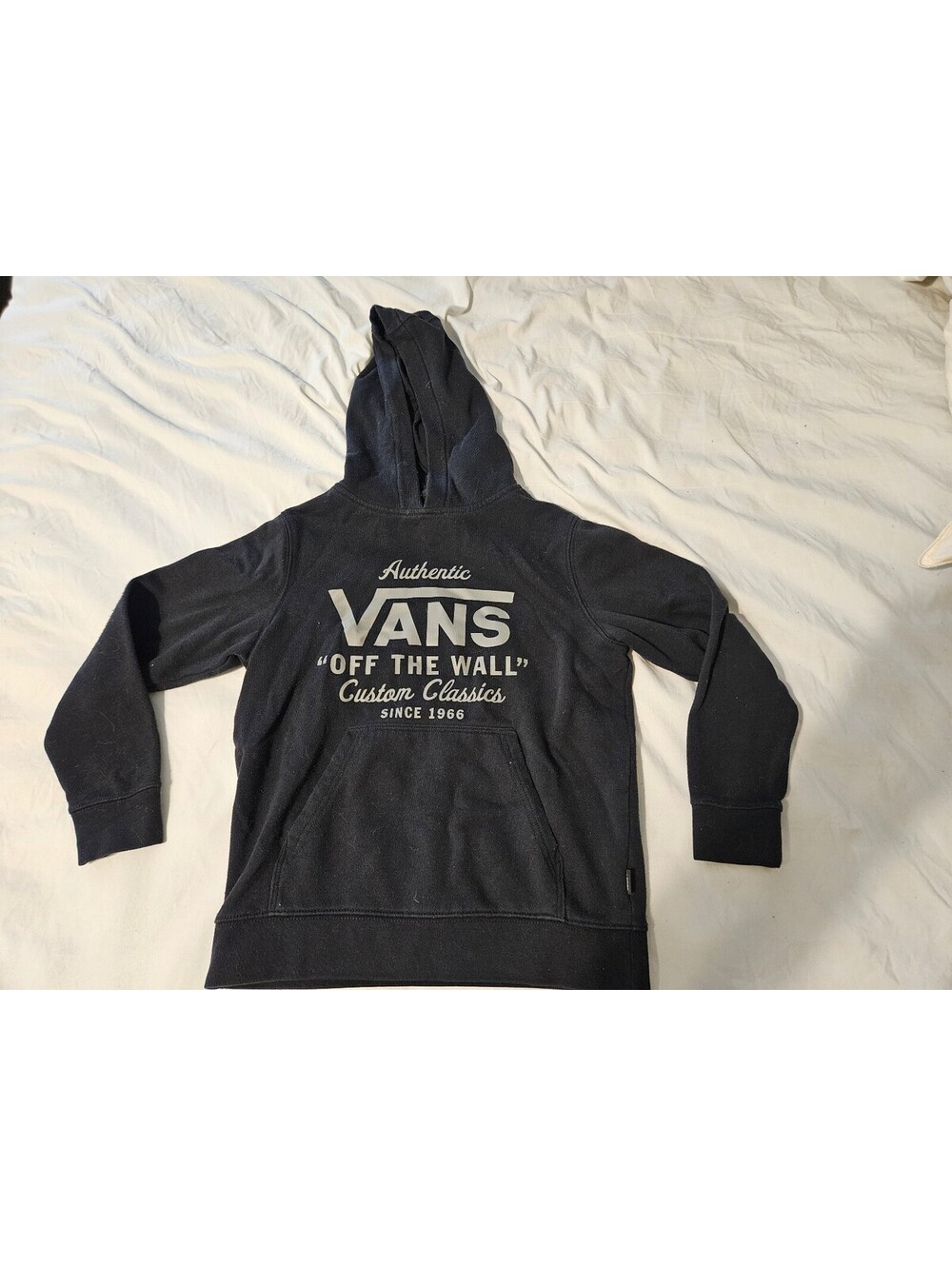 Vans Boy's Off The Wall Graphic Pullover Hoodie Sweatshirt Black • Small